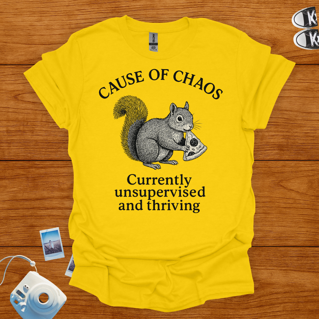 Cause of Chaos: Currently unsupervised and thriving T-shirt