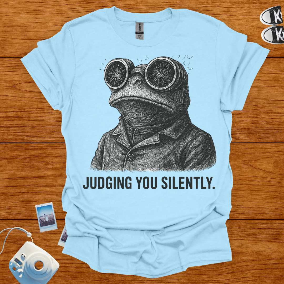 Judging You Silently Frog Graphics T-shirt