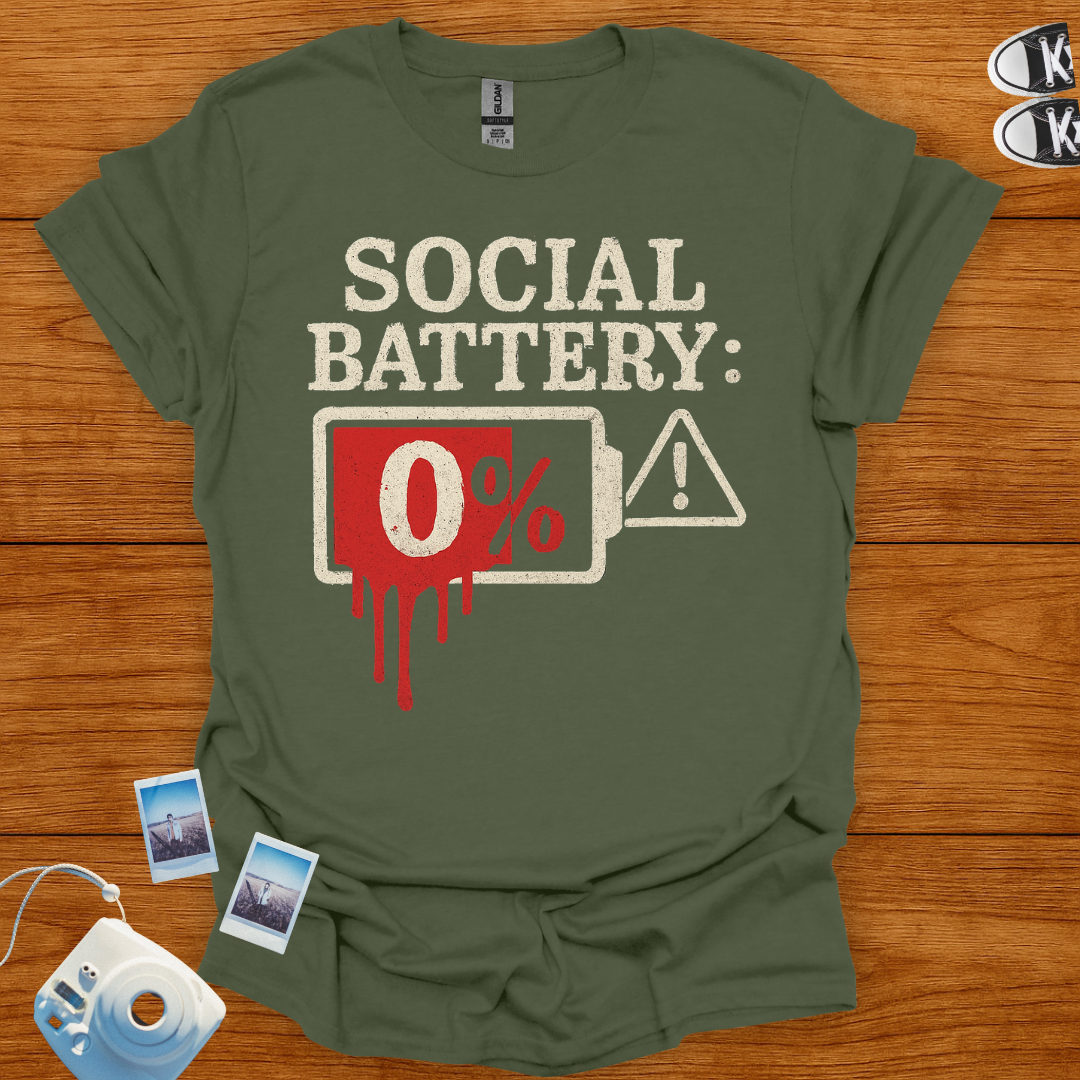 Social Battery 0% T-shirt