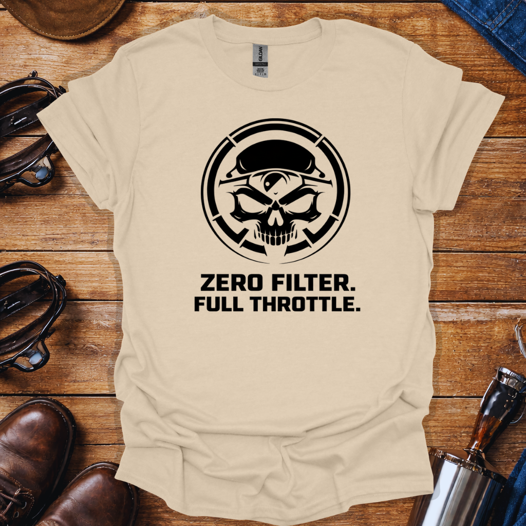 Zero Filter Full Throttle Shirt | Bold Skull Streetwear Tee