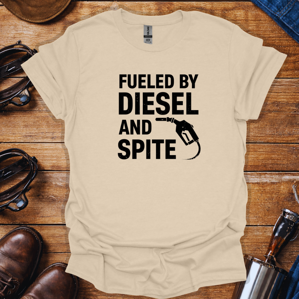 Fueled by Diesel and Spite Shirt | Funny Truck Driver T-Shirt | Diesel Trucker Tee