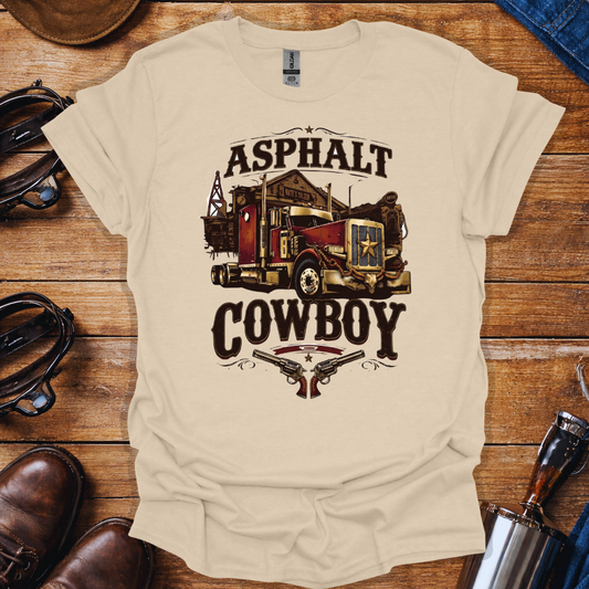 Asphalt Cowboy Shirt – Trucker Western Graphic Tee | Long Haul Truck Driver Shirt