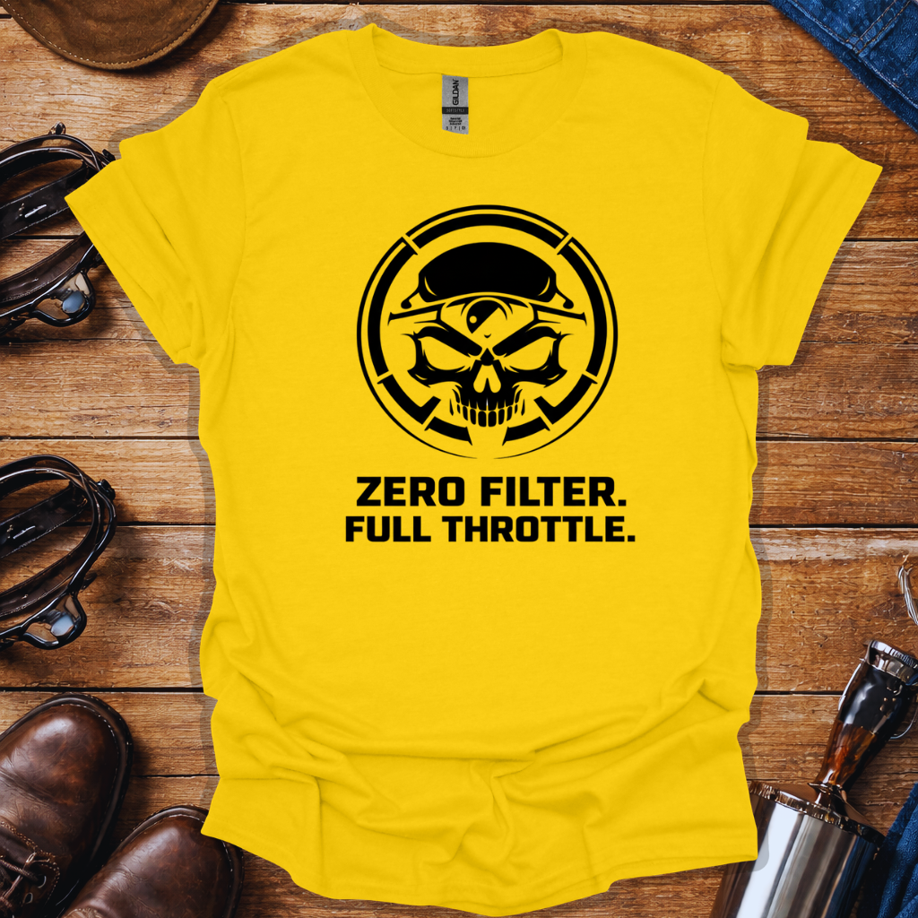 Zero Filter Full Throttle Shirt | Bold Skull Streetwear Tee