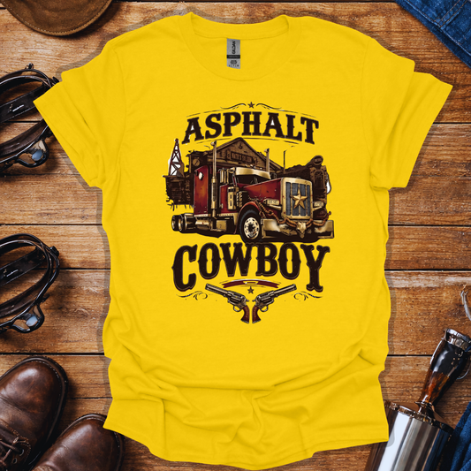 Asphalt Cowboy Shirt – Trucker Western Graphic Tee | Long Haul Truck Driver Shirt