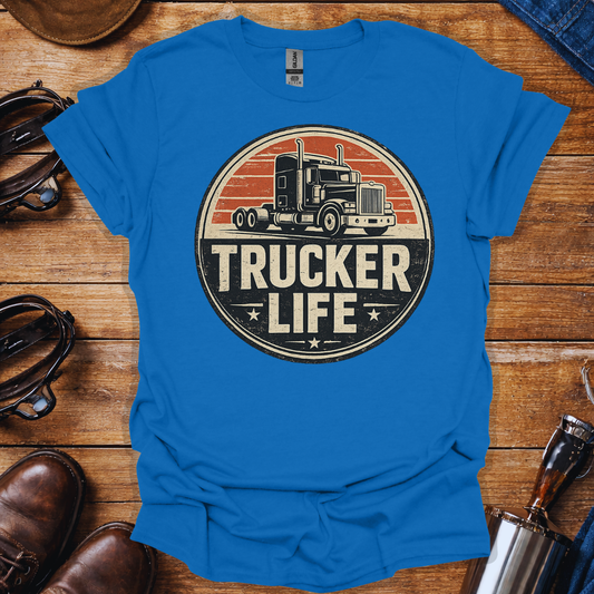 Trucker Life T-Shirt for Truck Drivers | Vintage Trucker Graphic Tee