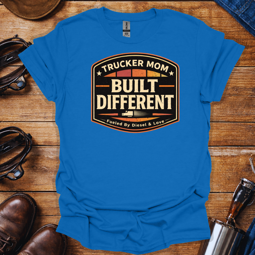 Trucker Mom Built Different T-Shirt | Fueled by Diesel & Love Trucker Mom Tee