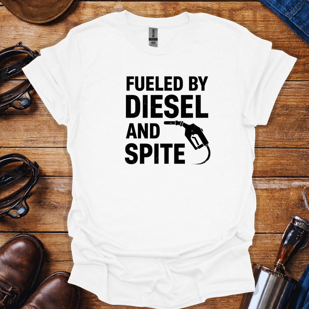 Fueled by Diesel and Spite Shirt | Funny Truck Driver T-Shirt | Diesel Trucker Tee