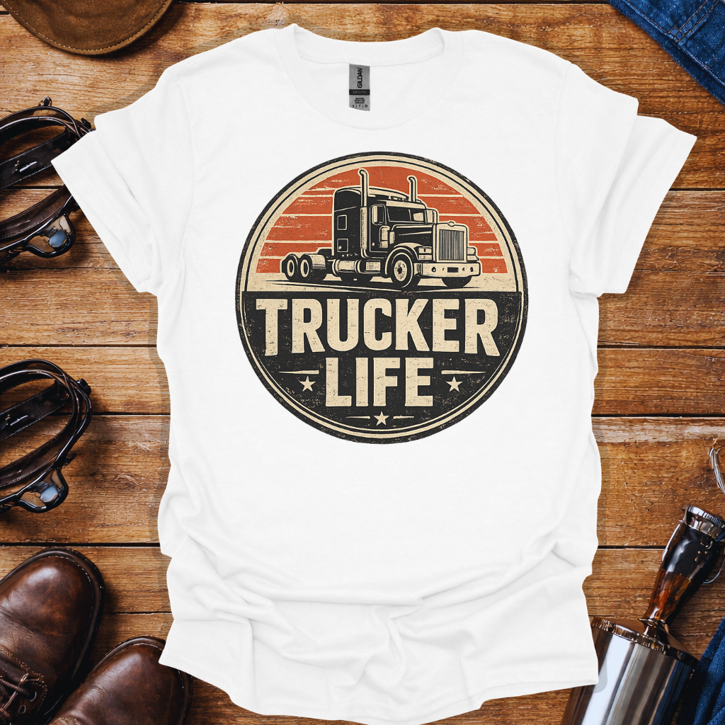 Trucker Life T-Shirt for Truck Drivers | Vintage Trucker Graphic Tee