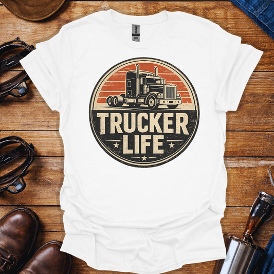 Trucker Life T-Shirt for Truck Drivers | Vintage Trucker Graphic Tee