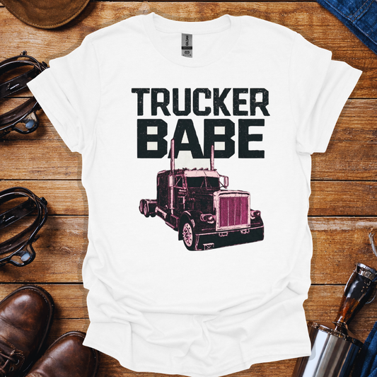 Trucker Babe Shirt | Truck Driver Wife & Girlfriend Tee | Women in Trucking Shirt