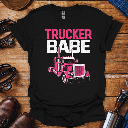 Trucker Babe Shirt | Truck Driver Wife & Girlfriend Tee | Women in Trucking Shirt