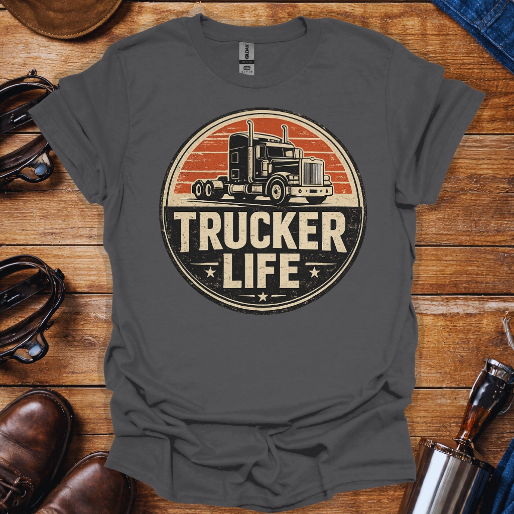 Trucker Life T-Shirt for Truck Drivers | Vintage Trucker Graphic Tee