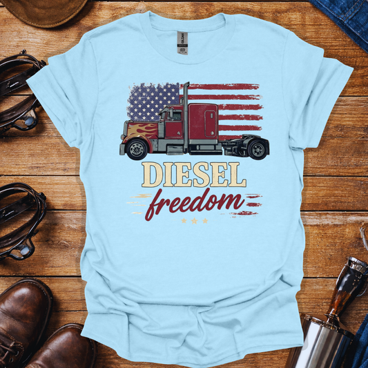 Diesel Freedom Trucker Shirt – Patriotic Truck Driver American Flag Tee