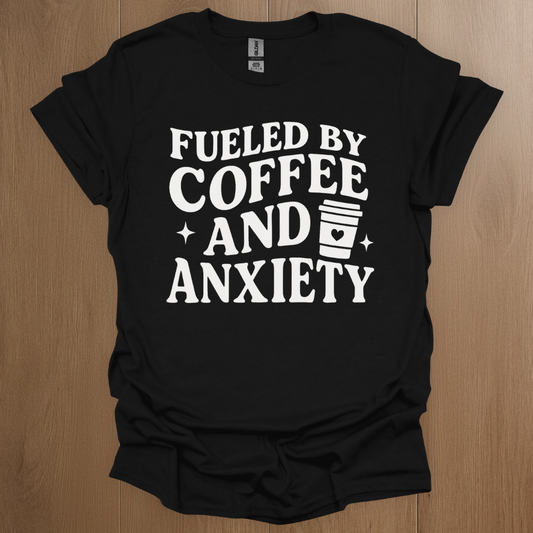 Fueled By Coffee and Anxiety T-shirt - ADHD Pride T-Shirt - Back View