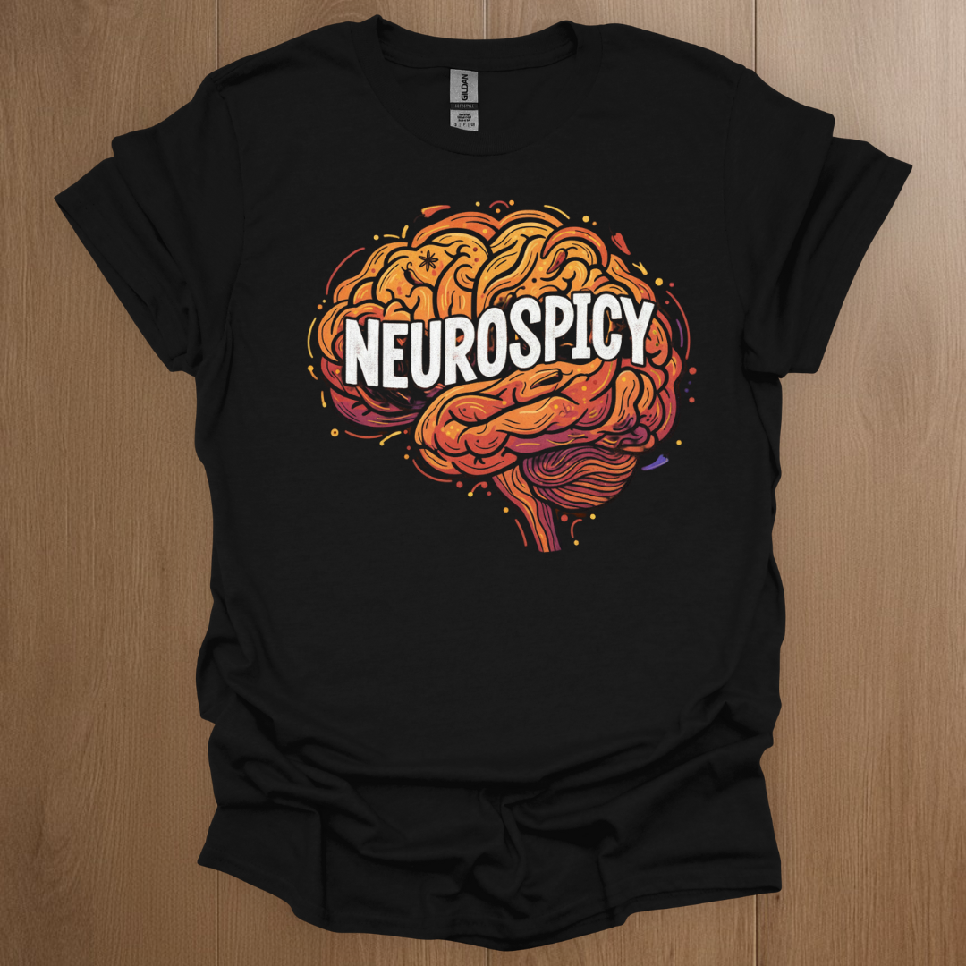 Neurospicy Neurodivergent T-shirts - ADHD Pride T-Shirt - Close-Up