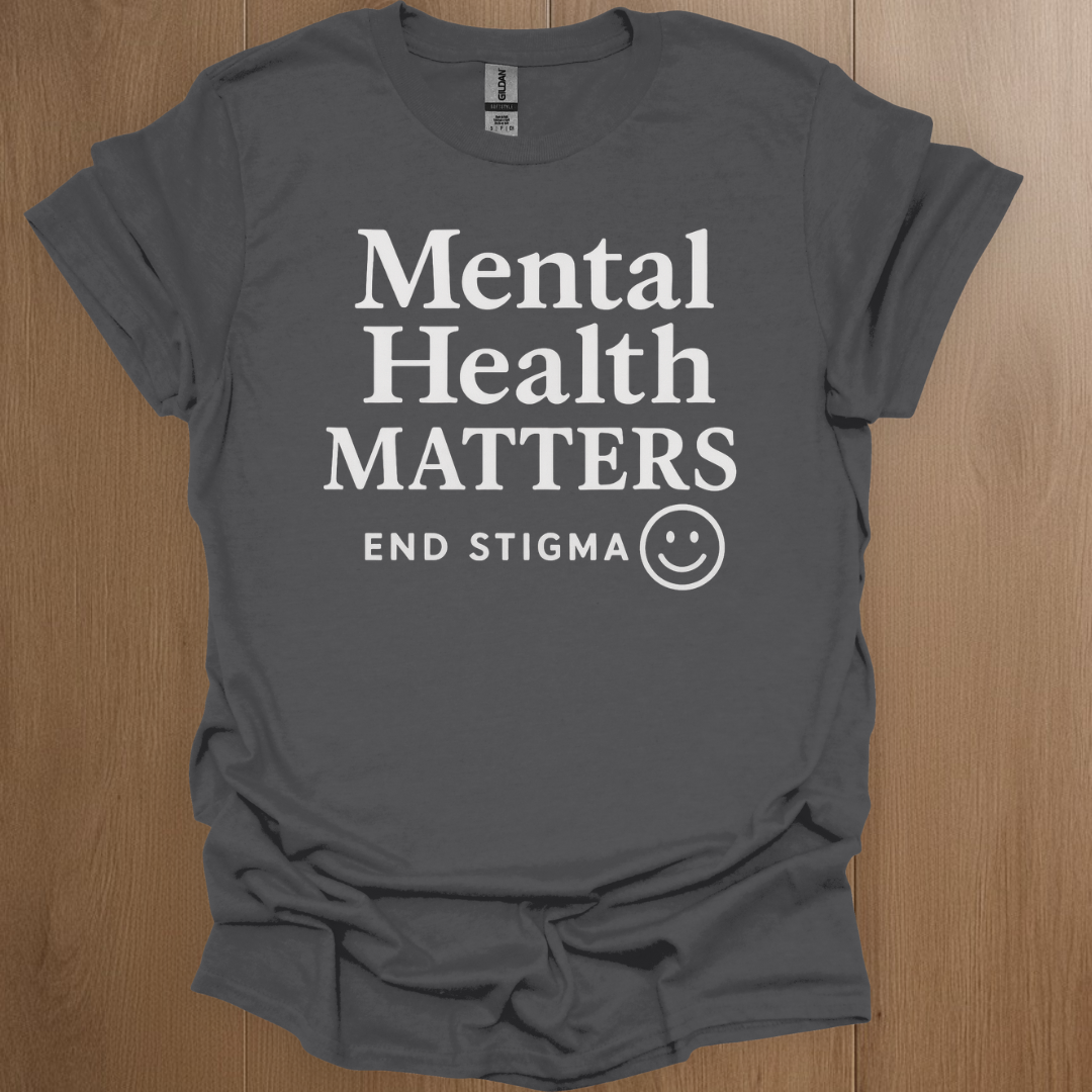 Mental Health Matters End Stigma T-shirt - ADHD Pride T-Shirt - Detail Shot
