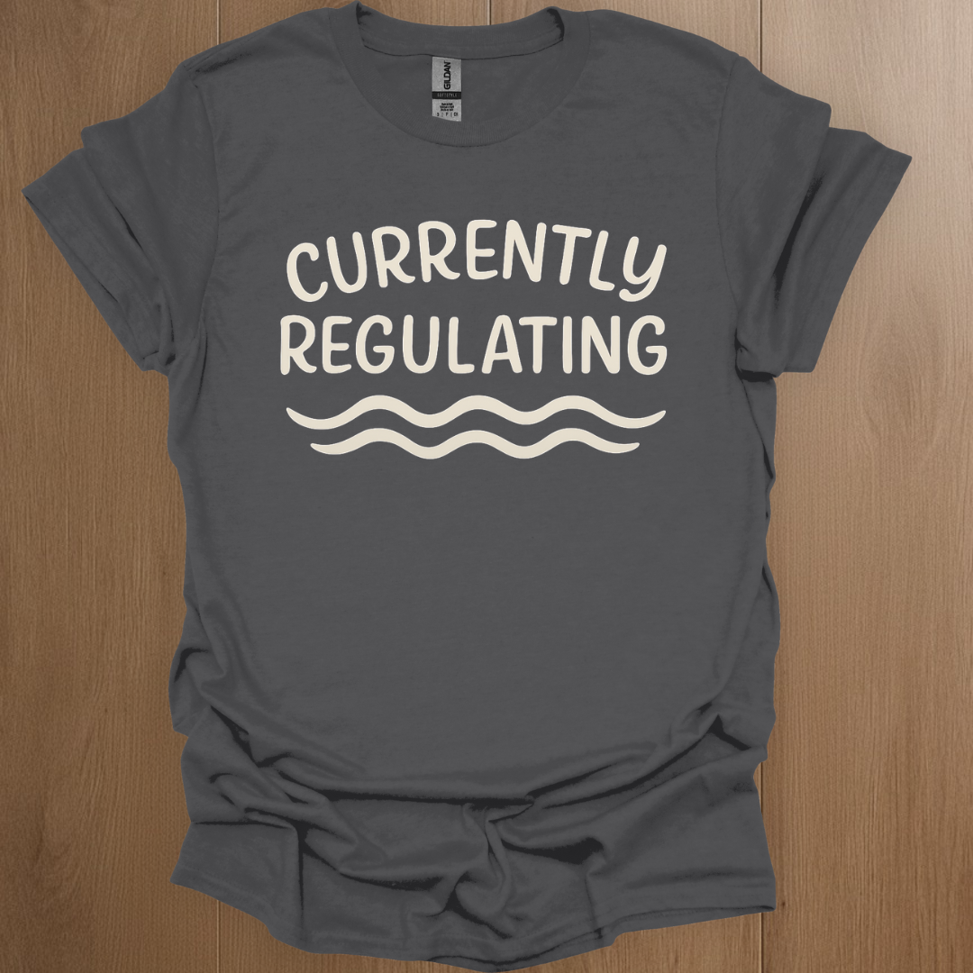 Currently Regulating T-shirt | Mental Health Tee - ADHD Pride T-Shirt - Detail Shot