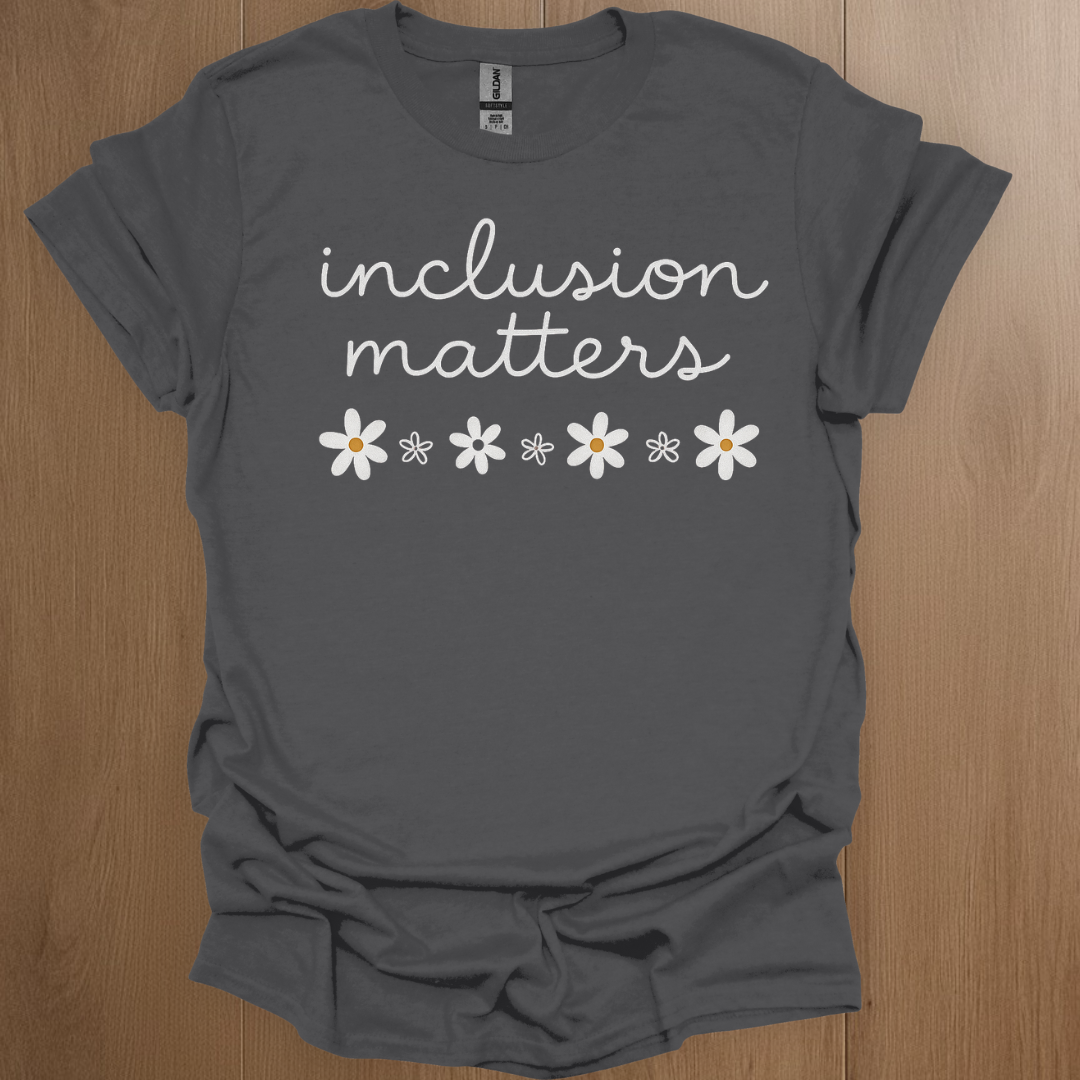 Inclusion Matters Mental Health T-shirt - ADHD Pride T-Shirt - Detail Shot