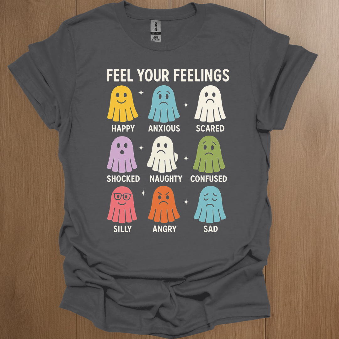 Feel Your Feelings Mental Health T-shirt - ADHD Pride T-Shirt - Detail Shot