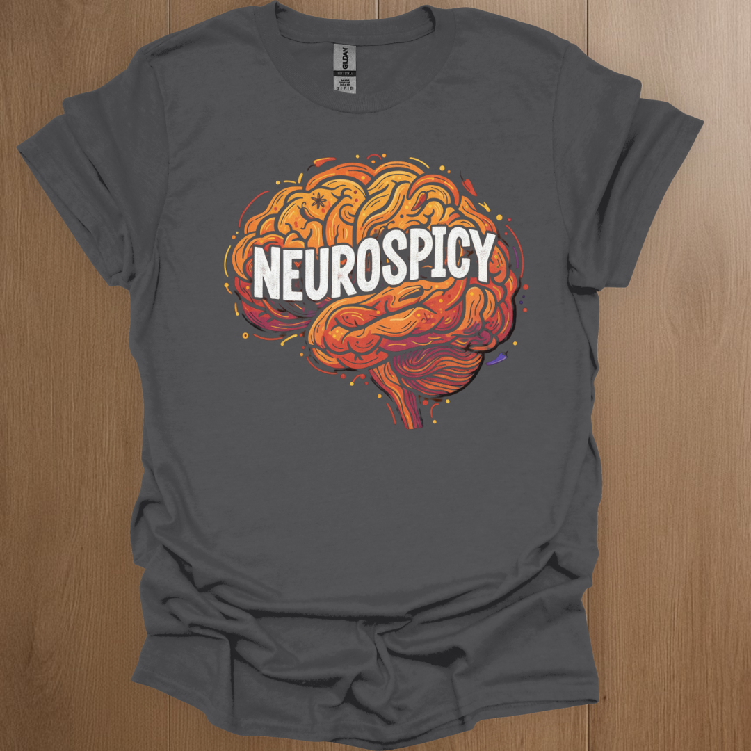 Neurospicy Neurodivergent T-shirts - ADHD Pride T-Shirt - Model Wearing