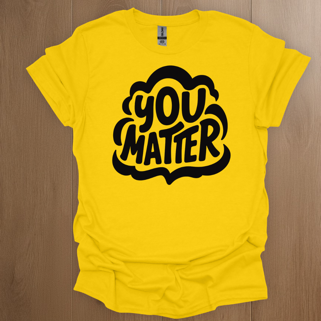 You Matter Mental Health Graphics T-shirt - ADHD Pride T-Shirt - Detail Shot
