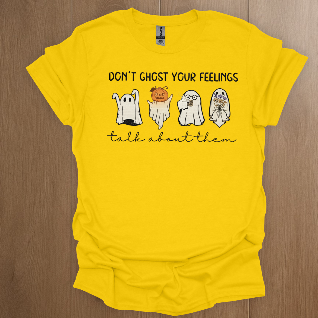 Don't Ghost Your Feelings. Talk About Them T-shirt - ADHD Pride T-Shirt - Lifestyle Photo