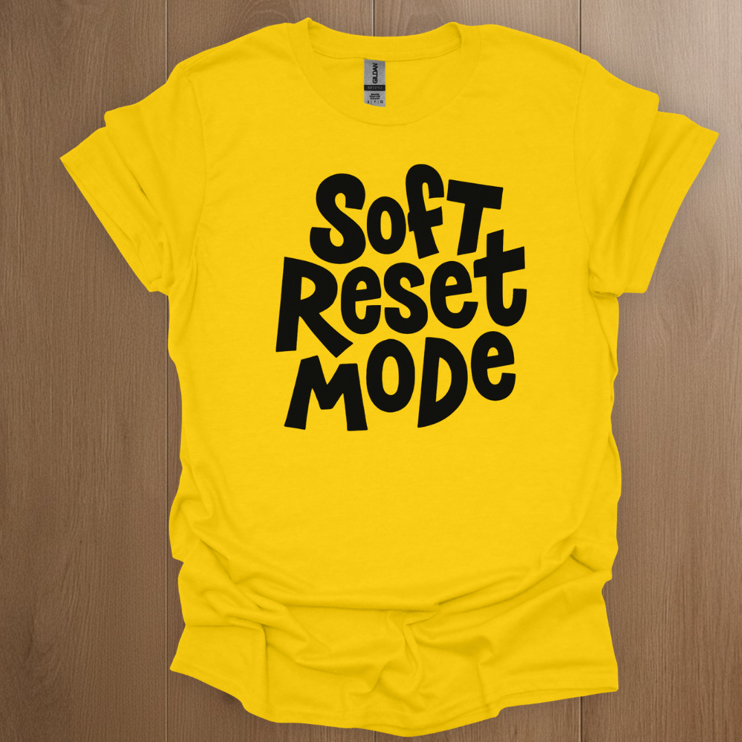 Soft Reset Mode T-shirt | Mental Health Tee - ADHD Pride T-Shirt - Detail Shot