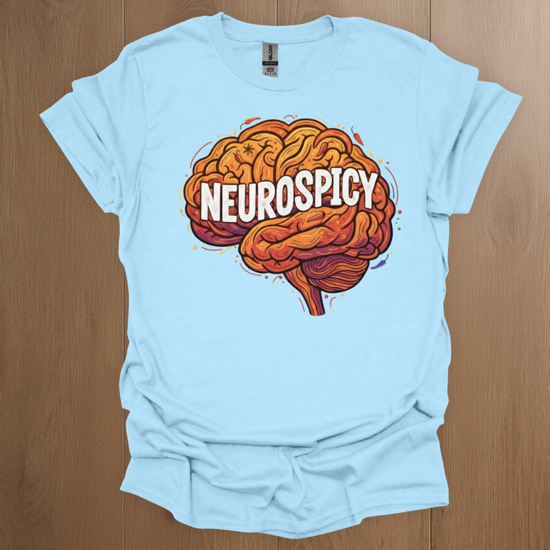 Neurospicy Neurodivergent T-shirts - ADHD Pride T-Shirt - Front View