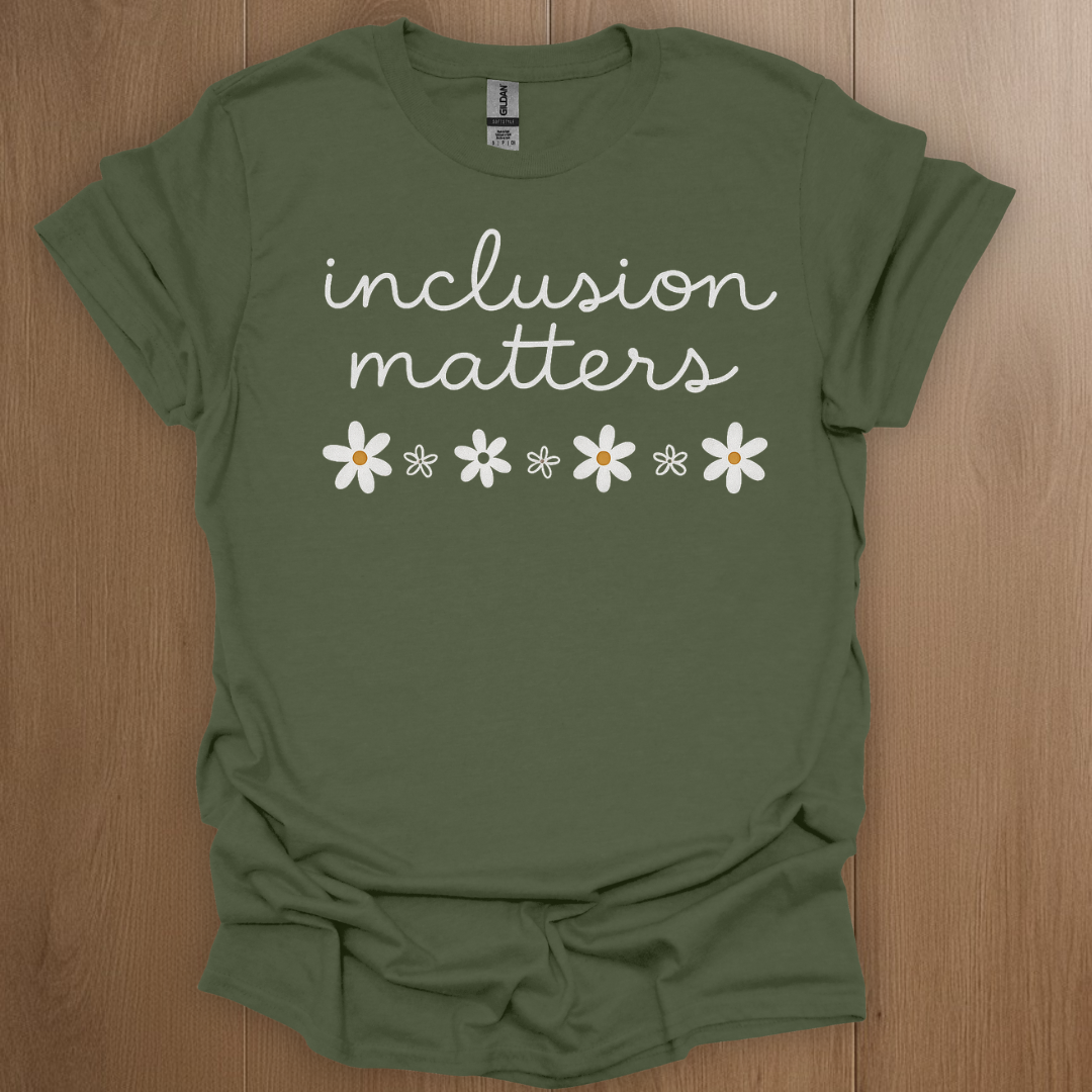 Inclusion Matters Mental Health T-shirt - ADHD Pride T-Shirt - Model Wearing