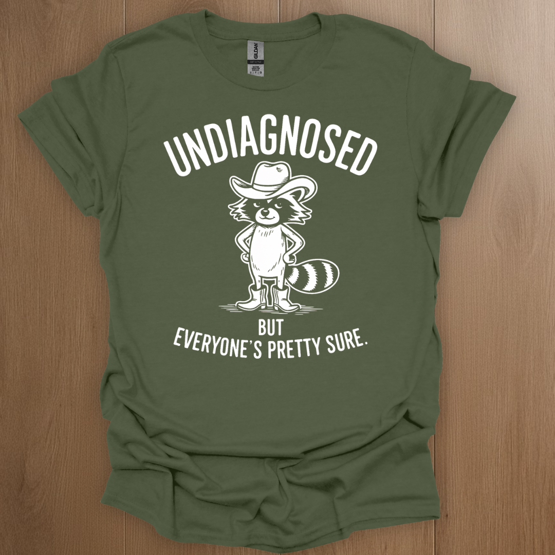 Undiagnosed But Everyone's Pretty Sure T-shirt - ADHD Pride T-Shirt - Close-Up