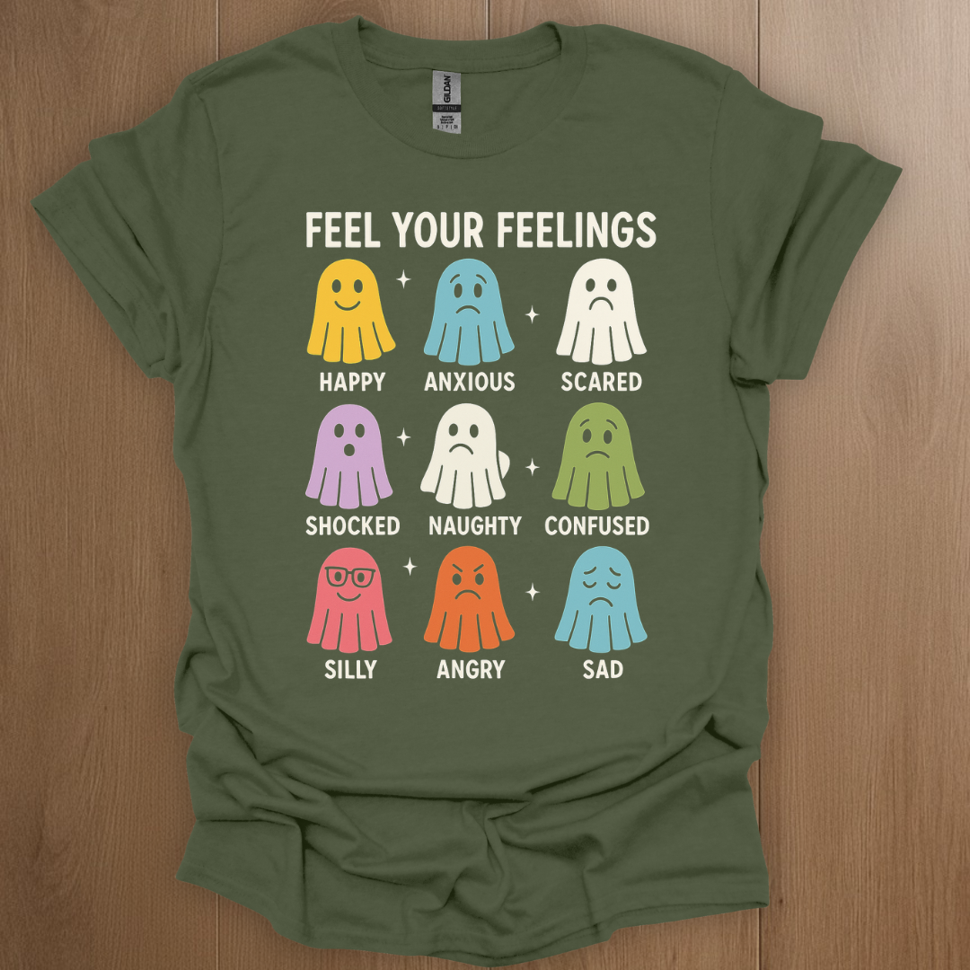 Feel Your Feelings Mental Health T-shirt - ADHD Pride T-Shirt - Model Wearing