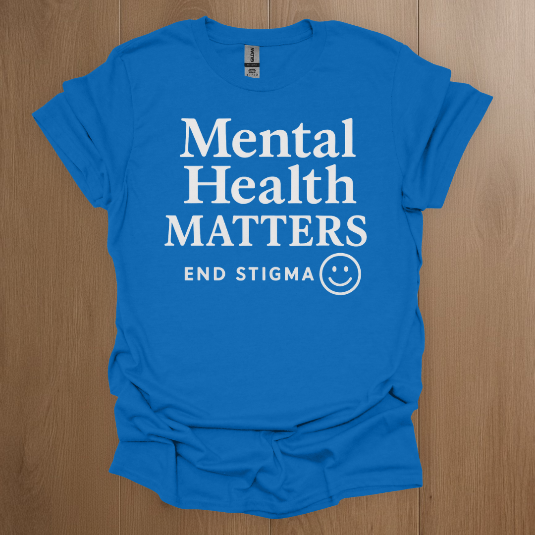 Mental Health Matters End Stigma T-shirt - ADHD Pride T-Shirt - Front View