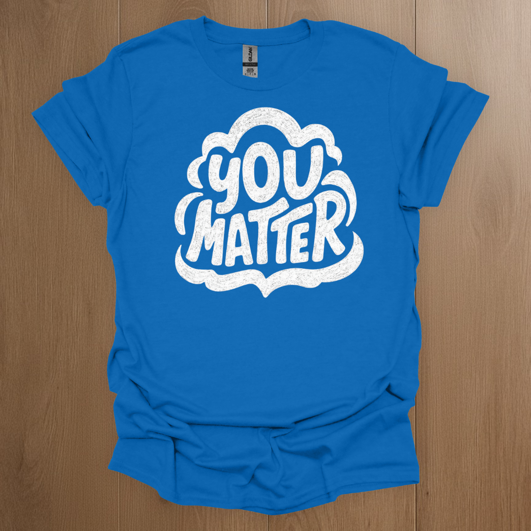 You Matter Mental Health Graphics T-shirt - ADHD Pride T-Shirt - Model Wearing