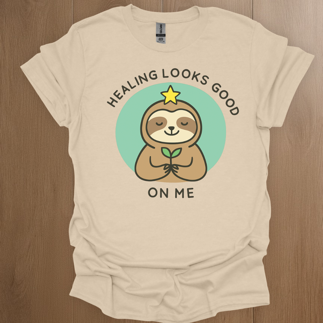 Healing Looks Good on Me T-shirt | Mental Health Tee - ADHD Pride T-Shirt - Front View
