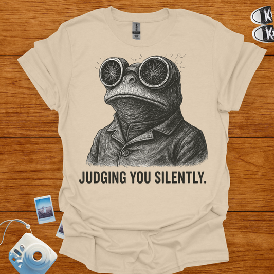 Judging You Silently Frog Graphics T-shirt