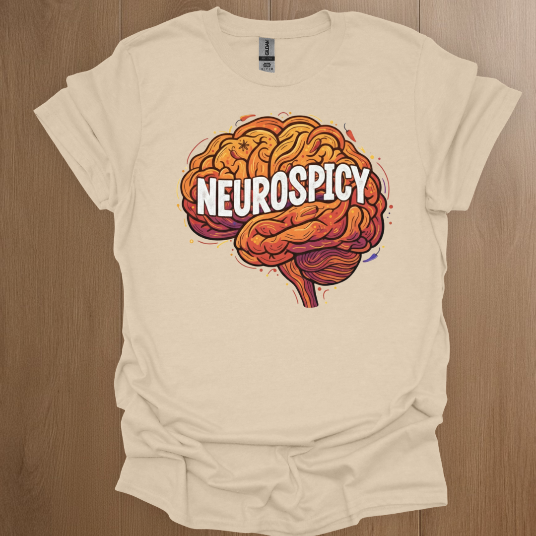 Neurospicy Neurodivergent T-shirts - ADHD Pride T-Shirt - Detail Shot