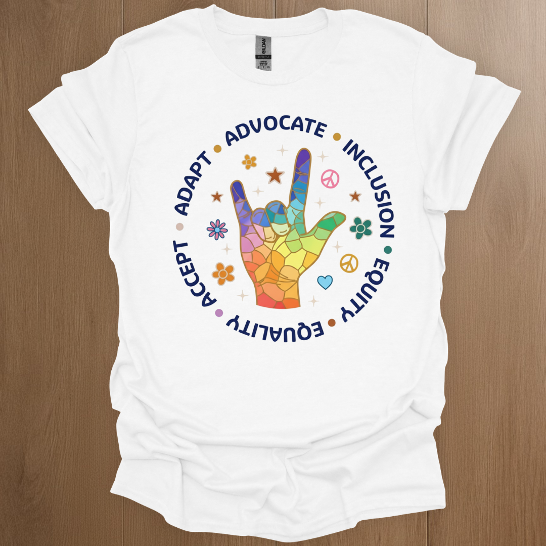 Adapt Advocate Inclusion Equity Equality Accept Graphic T-Shirt - Soft Cotton Graphic Tee